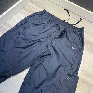 Vintage Nike Windbreaker Pants Men's Sz L Cagro Pocket Warm Up Navy Blue